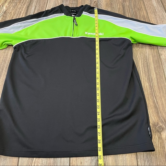 Kawasaki Shirt XL Zip Up Pullover Green Black - Picture 8 of 8